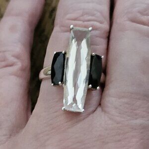 Rare Large Faceted Herkimer Statement Ring